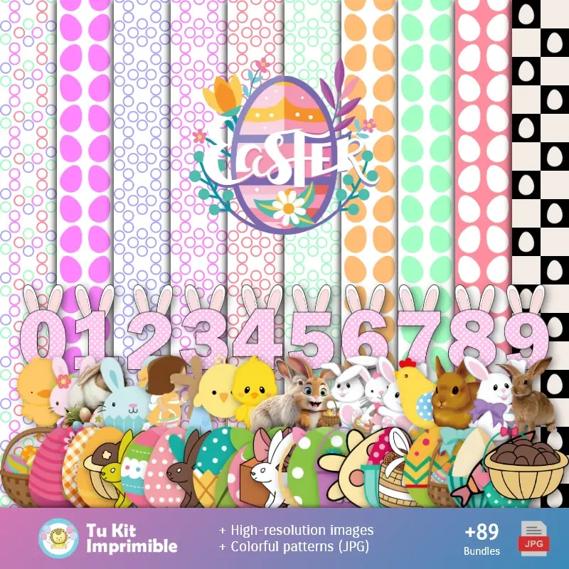 Banner Papel Digital Conejo de Pascua