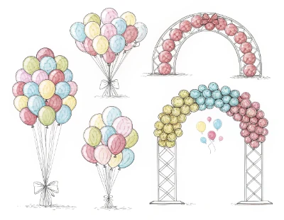 Croquis pour décorations de ballons