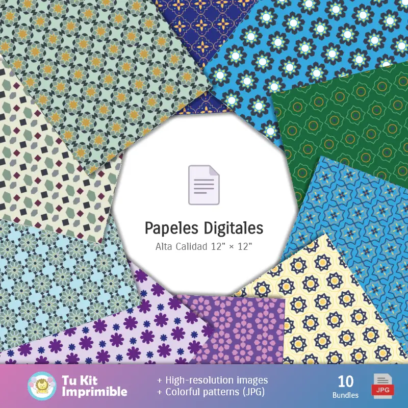 Collages | Aladdin and Jasmine Funds - Digital Decoration Papers