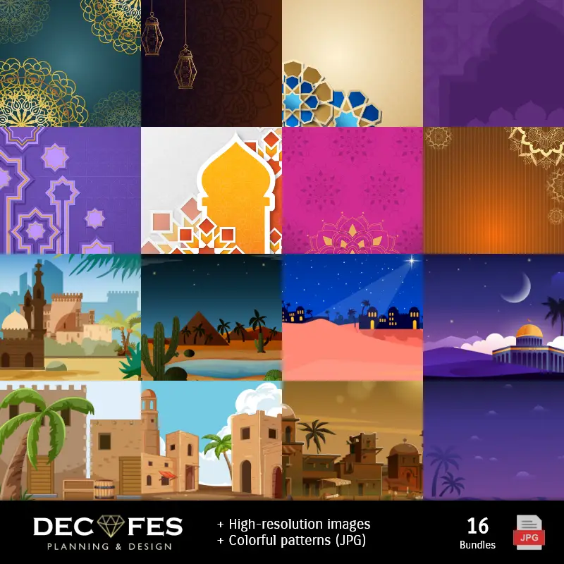 Fondos | Aladdin e Jasmine Digital Paper - Stampabile per Scrapbook e fai da te