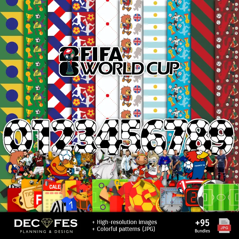 Álbum de Recortes da Copa do Mundo - Desenhos Imprimíveis para Artesanato