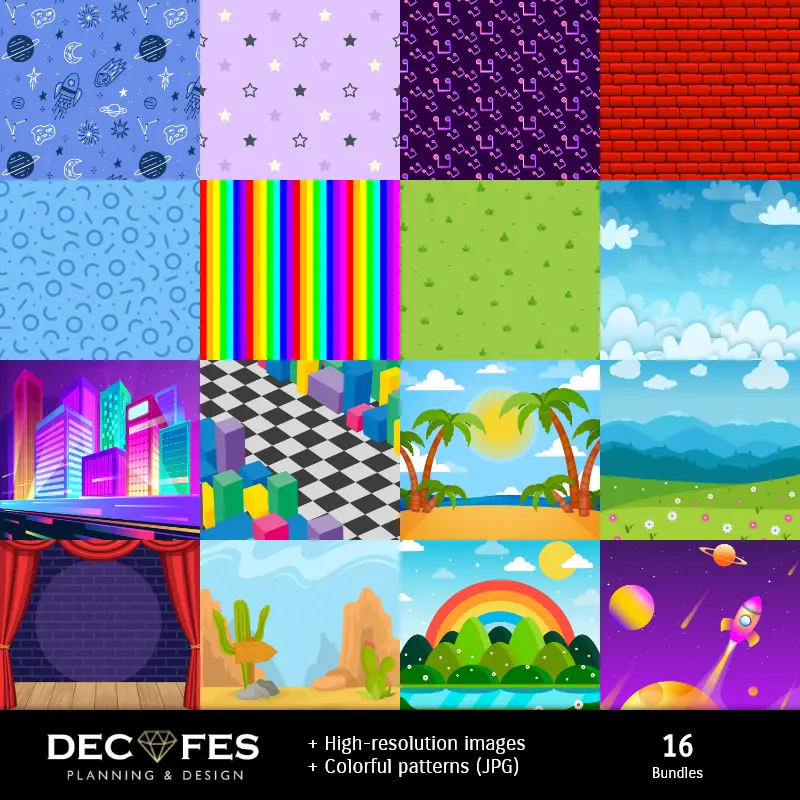 Fondos | Álbum de Recortes Sprunki - Desenhos Imprimíveis para Artesanato