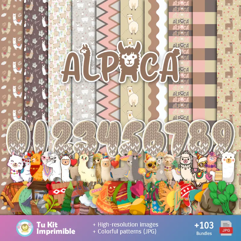 Alpaca modelli e texture - Scrapbook e kit partito