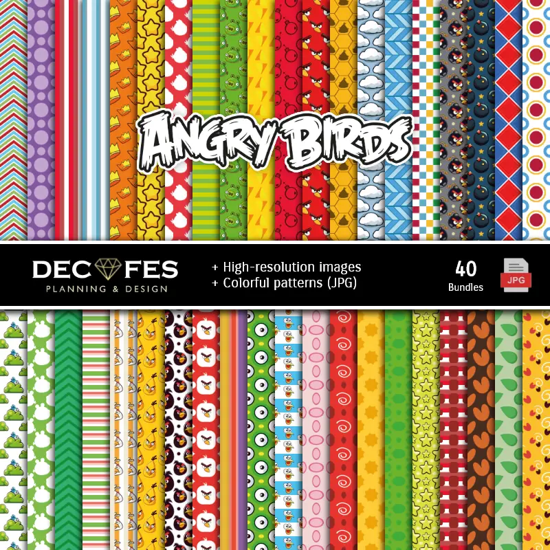 Fondos | Angry Birds Digital Paper Set - Fondazioni per Festival e Scrapbooking