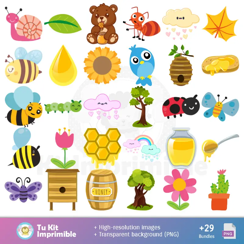 Accesorios | Fundos Abejitas - Papel Digital para Decoração