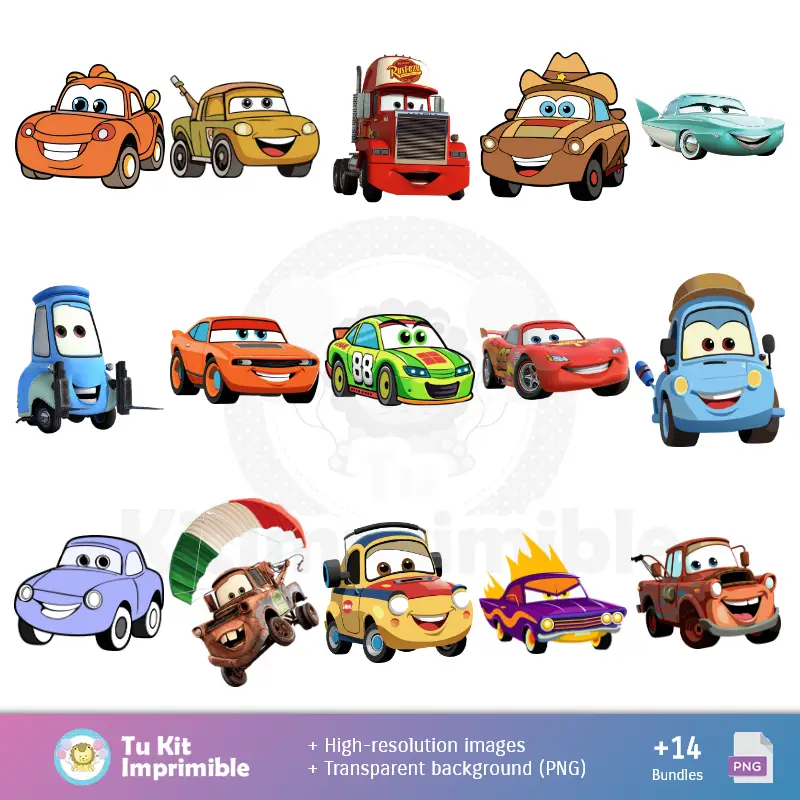 Personajes | Padrões e Texturas Cars McQueen - Kits de Scrapbook e Festas