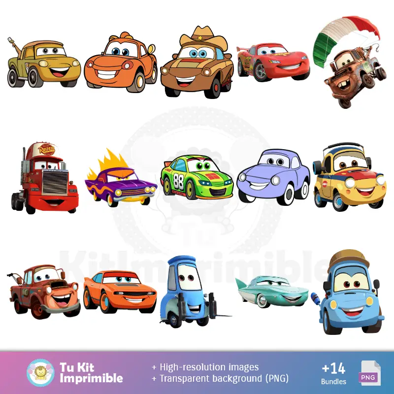 Collages | Fundos Cars McQueen - Papel Digital para Decoração