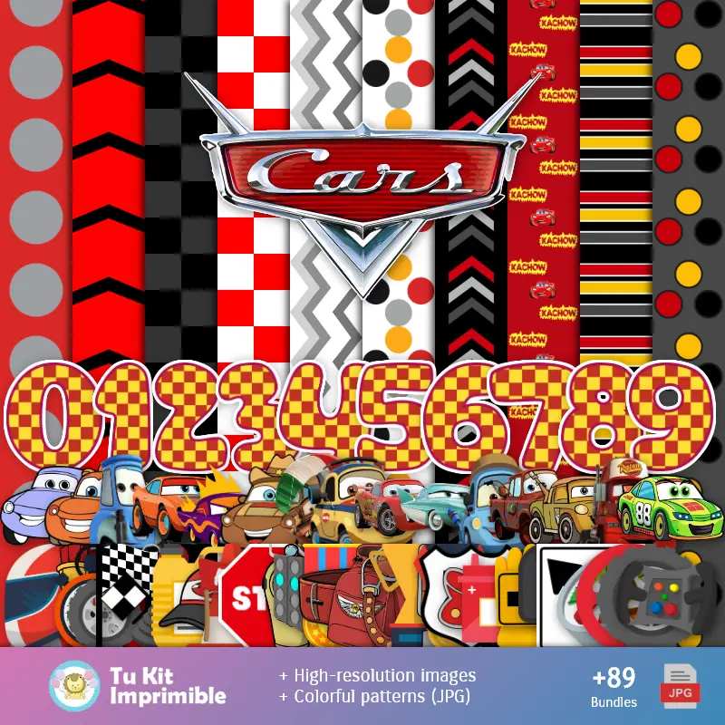 Auto McQueen Modelli e texture - Scrapbook e kit partito
