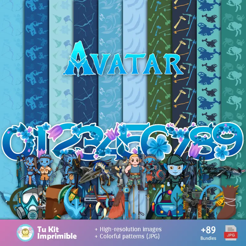 Números Temáticos | Modelli avatar e texture - Scrapbook e kit partito