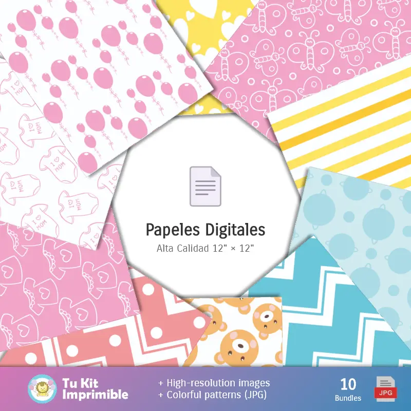 Accesorios | Carta da parati per la doccia per bambini - Carta per la decorazione digitale