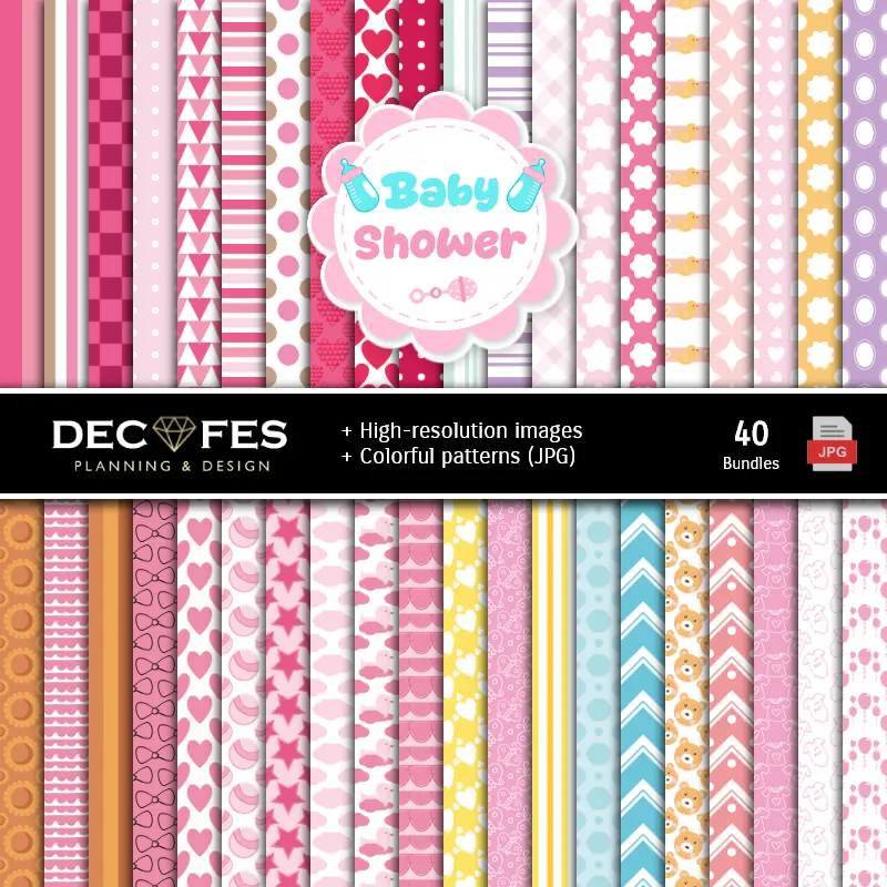 Fondos | Baby doccia digitale set di carta - Festival e Scrapbooking