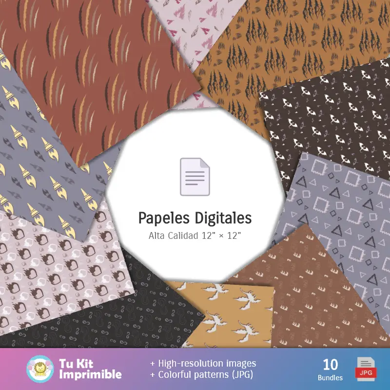 Números Temáticos | Fundos Como Entrenar o seu Dragão - Papeles Digitales para Decoração