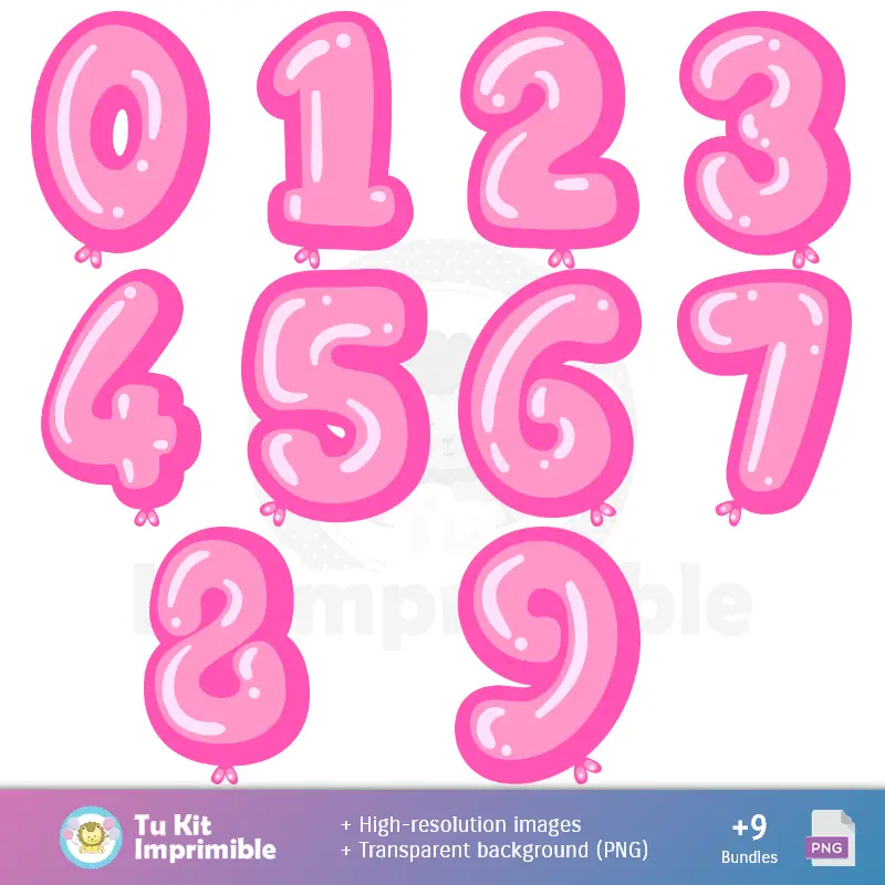 Números Temáticos | Fundos Barbie - Papeles Digitales para Decoração