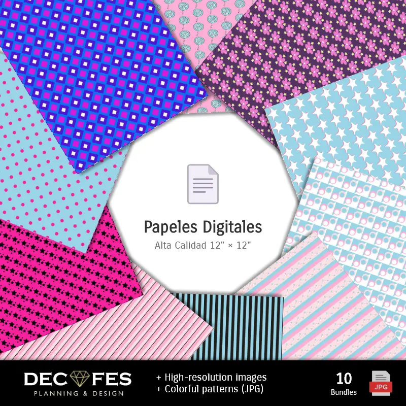 Collages | Barbie Digital Paper - Stampabile per Scrapbook e fai da te