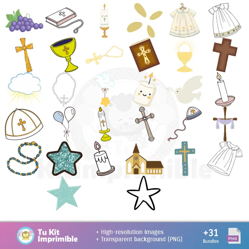 Accesorios | Basi Baptize Bambino - Carte digitali per la decorazione