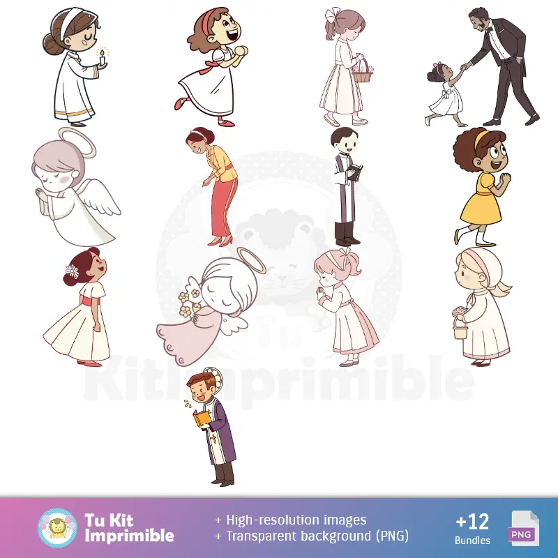 Fondos | Bases Baptiser fille - Papiers numériques pour la décoration