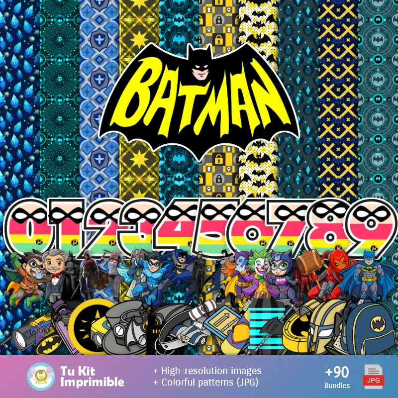 Batman Muster und Texturen - Scrapbook und Party Kits