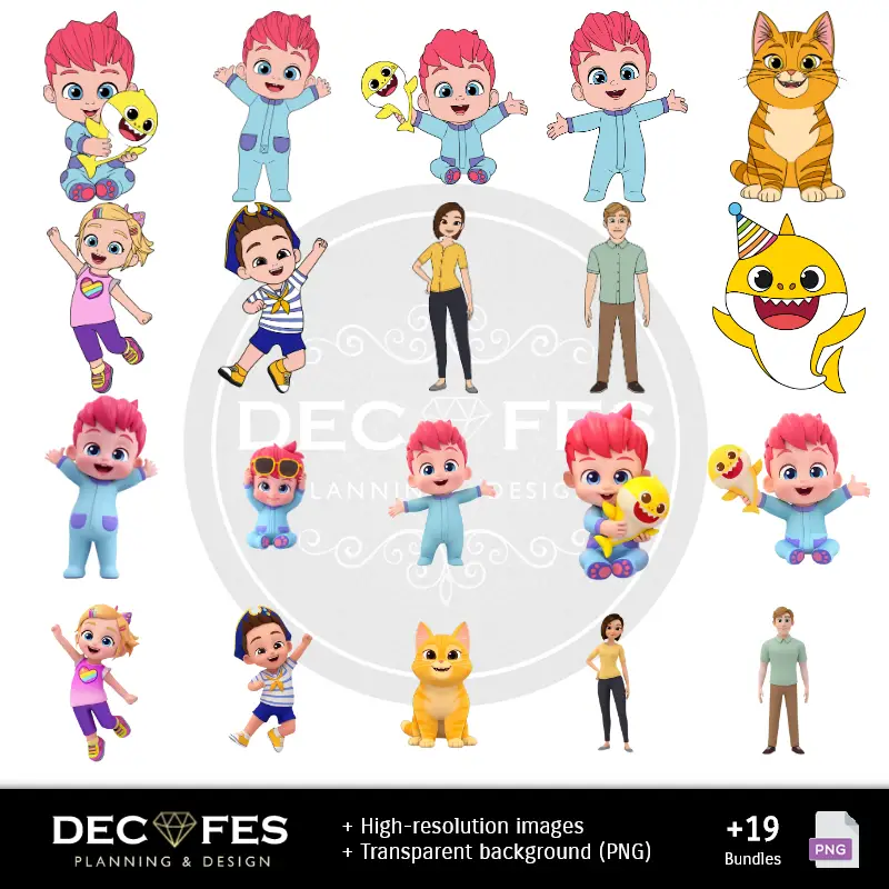 Personajes | Bebefinn Digital Paper - Papiers à imprimer pour scrapbooking et loisirs créatifs