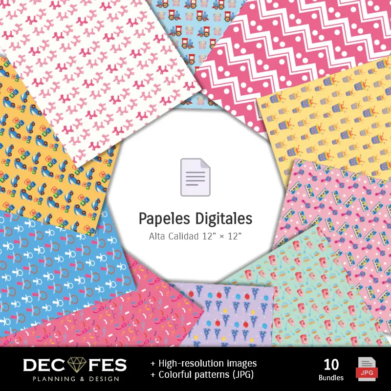 Collages | Bebefinn Digital Paper - Printables for Scrapbooking and DIY