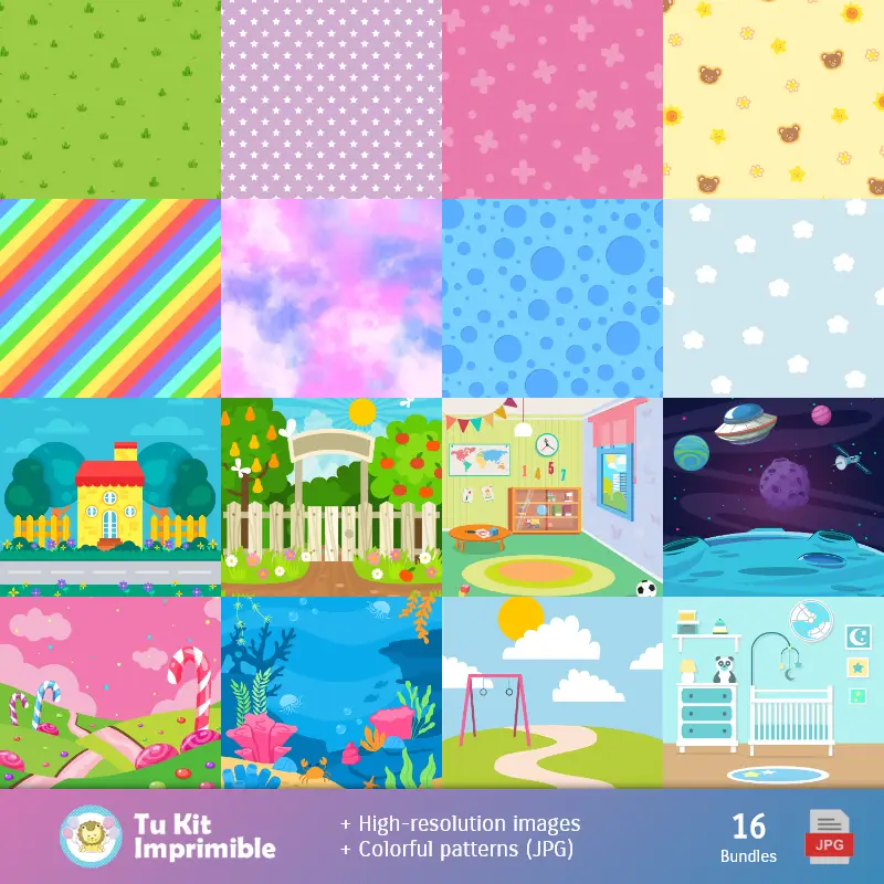 Fondos | Bebefinn Motifs et Textures - Kits de scrapbooking et de fête