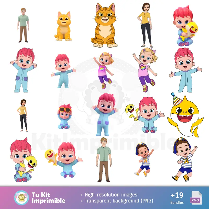 Personajes | Bebefinn Patterns and Textures - Kits para Scrapbook e Festas