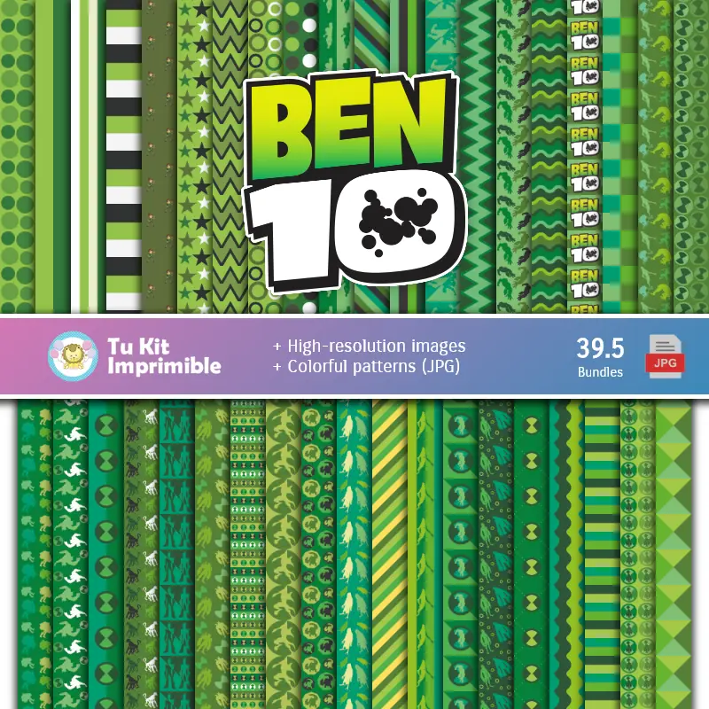 Ben 10 Digital Paper Set - основы и скрапбукинг