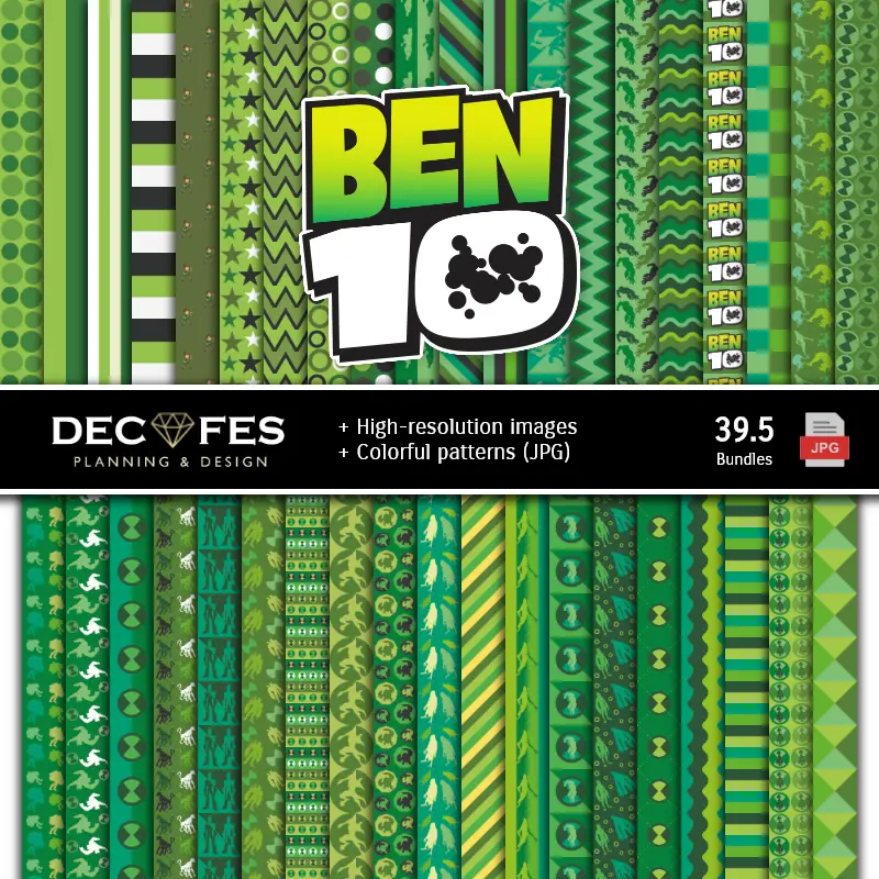 Fondos | Ben 10 Ensemble de papier numérique - Fondations et scrapbooking