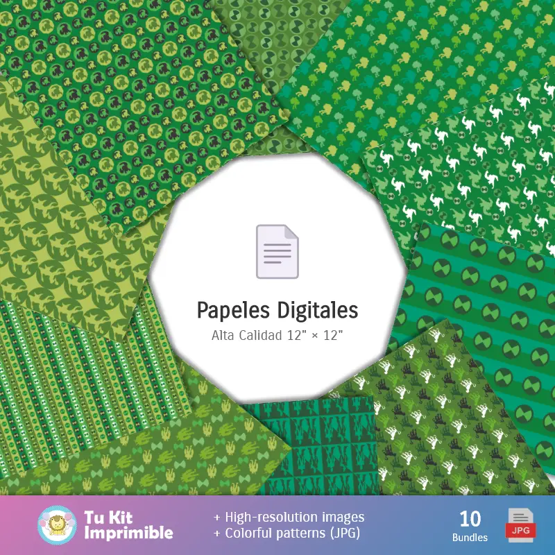 Fondos | Padrões e Texturas Ben 10 - Kits de Scrapbook e Festas