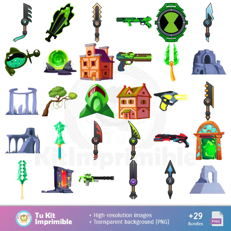 Ben 10 Muster und Texturen - Scrapbook und Partykits