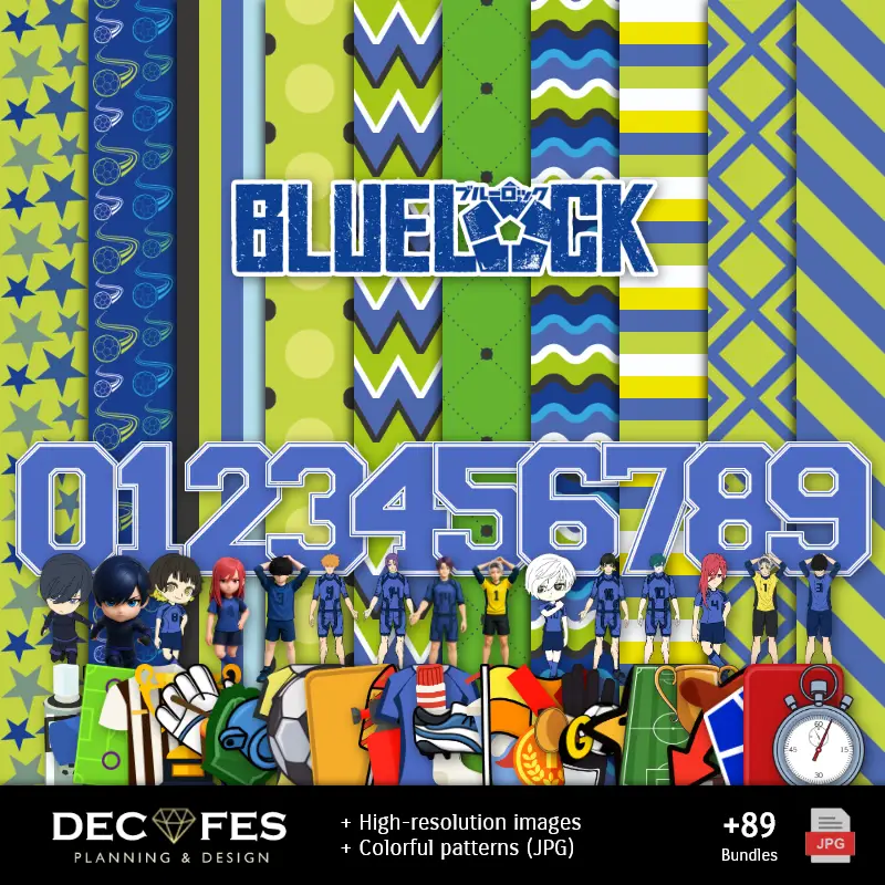 Personajes | Цифровая синяя блокировка бумаги - печатные материалы для Scrapbook и DIY