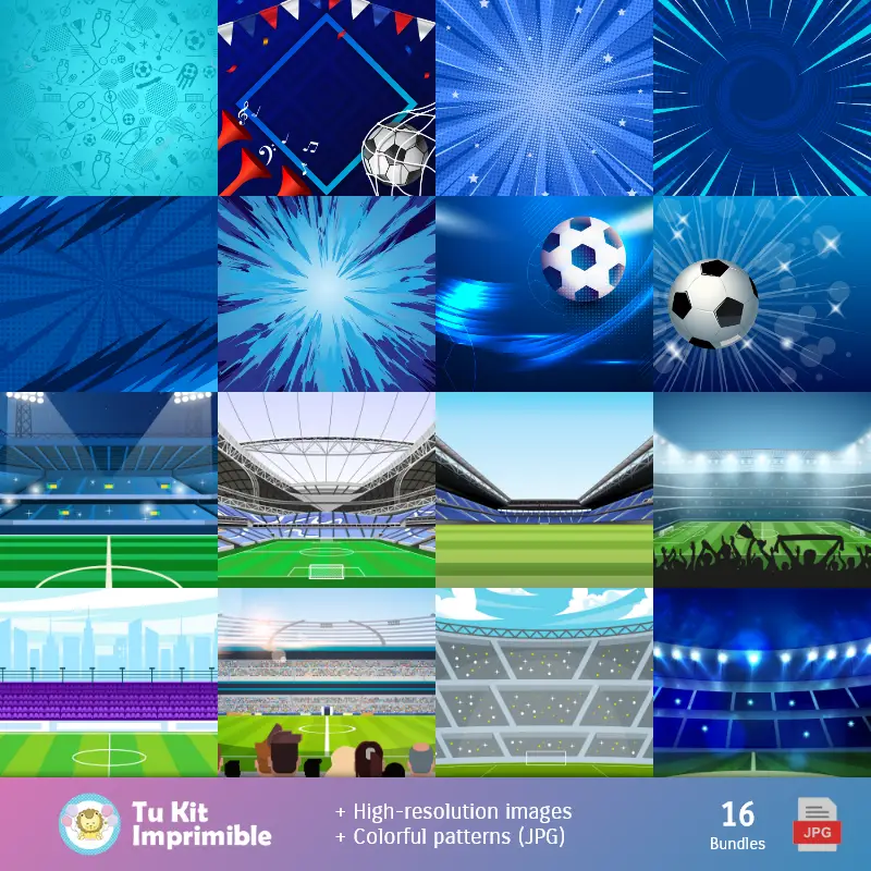 Números Temáticos | Blue Lock Patterns and Textures - Scrapbook and Party Kits