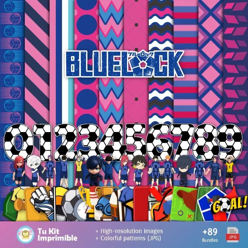 Accesorios | Blu Lock Patterns e Textures - Kit Scrapbook e Parti