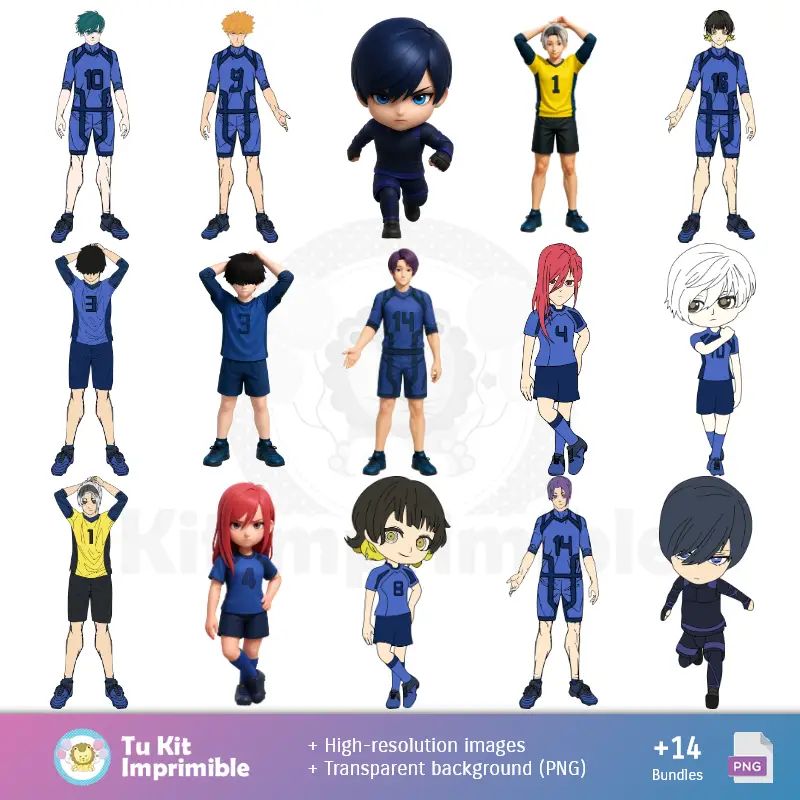 Personajes | Blu Lock Patterns e Textures - Kit Scrapbook e Parti