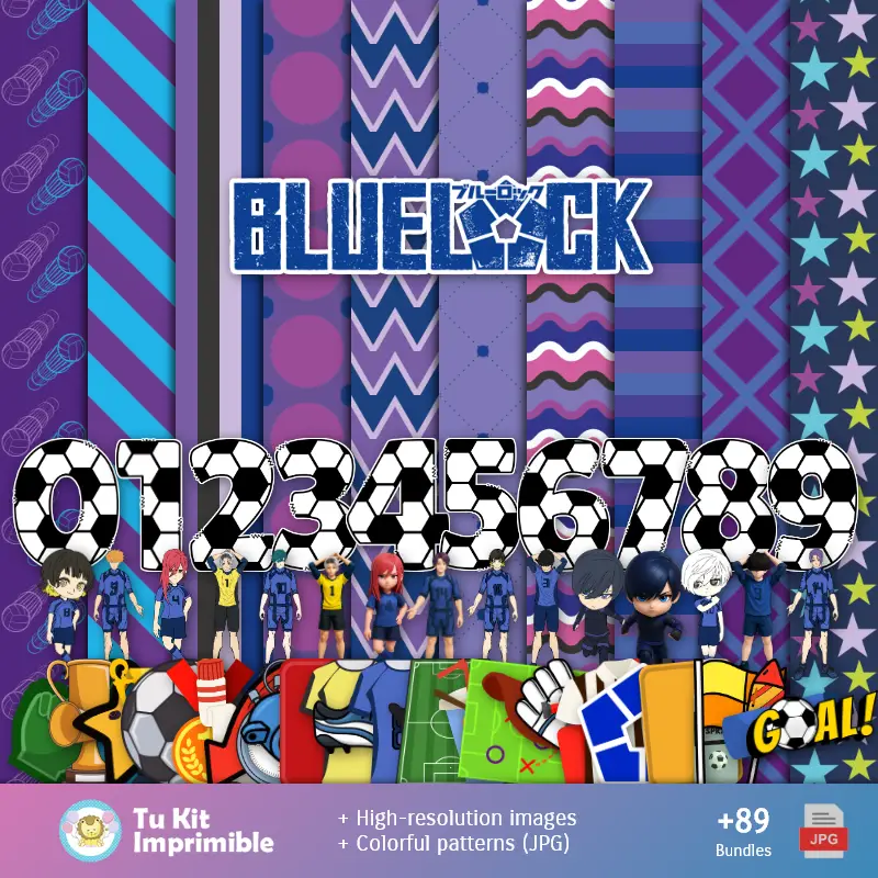 Blue Lock backgrounds - Digital Paper for Decoration