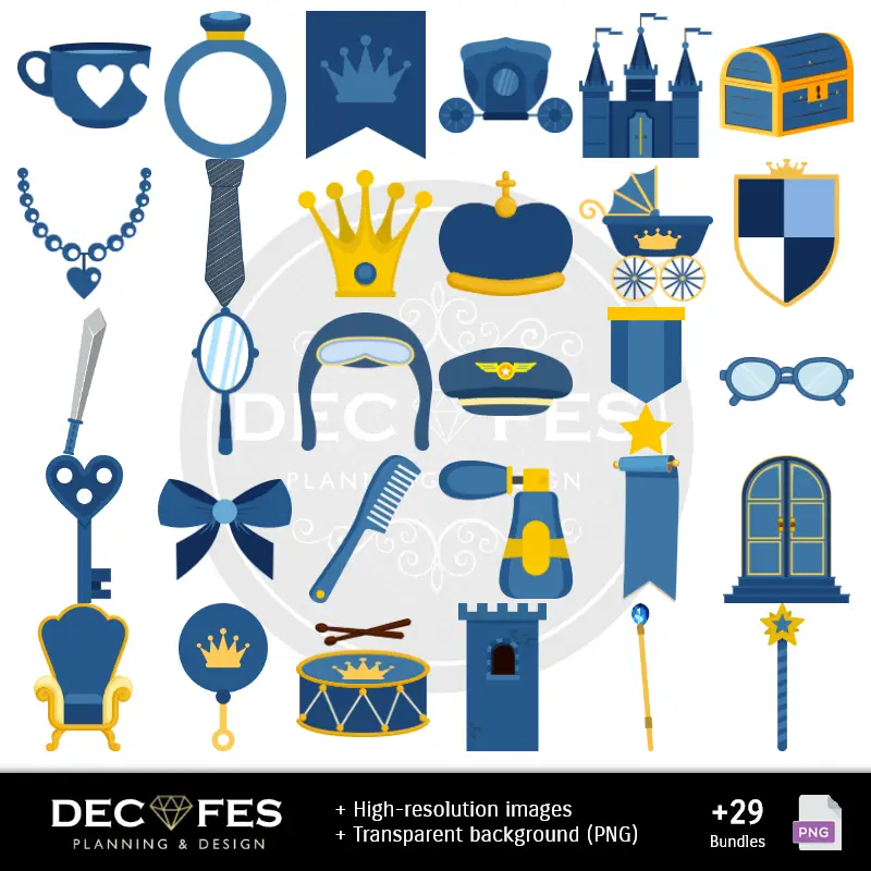 Accesorios | Papel Digital Osito Príncipe Azul - Imprimíveis para Scrapbook e DIY