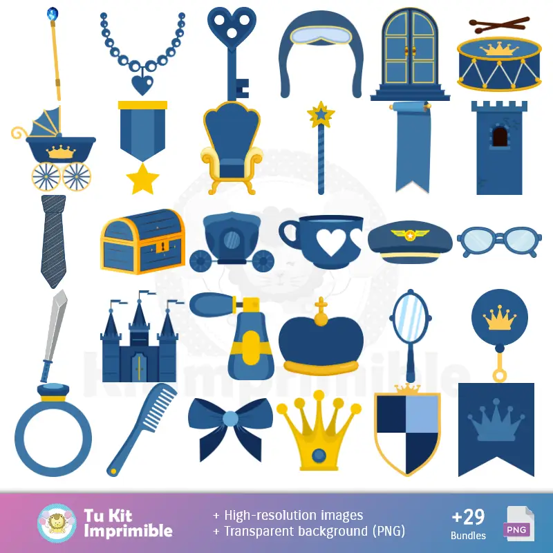 Blue Prince Bear Muster und Texturen - Scrapbook und Party Kits