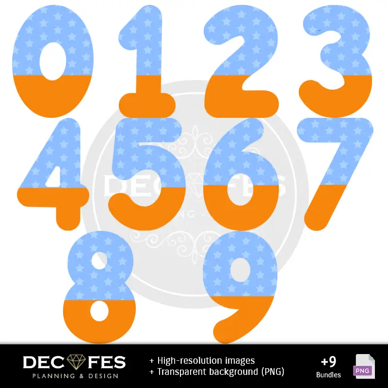 Números Temáticos | Bluey Digital Paper - Stampabile per Scrapbook e fai da te