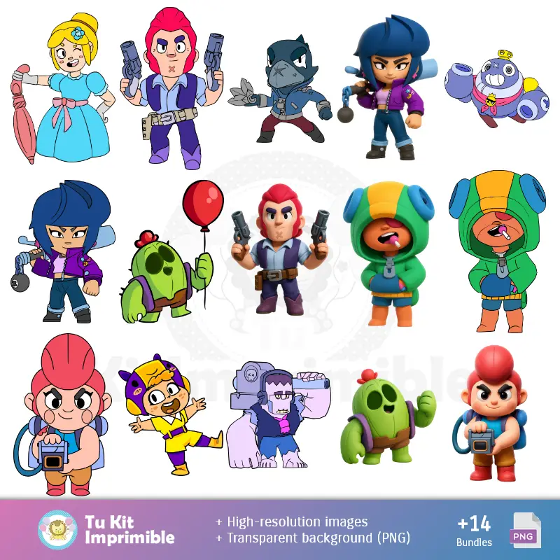 Personajes | Brawl Stars Hintergrund - Digitales Papier für Dekoration