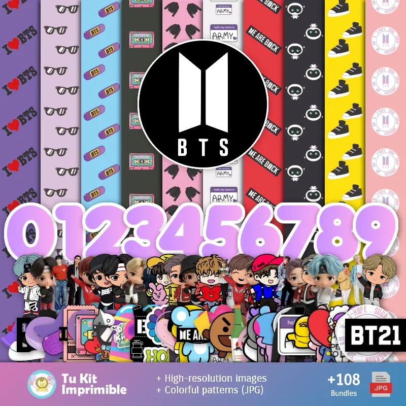 BTS Backgrounds - Digital Papers for Decoration