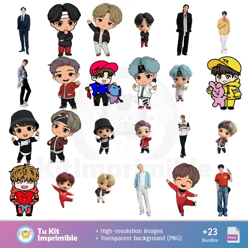 Personajes | BTS Backgrounds - Digital Papers for Decoration