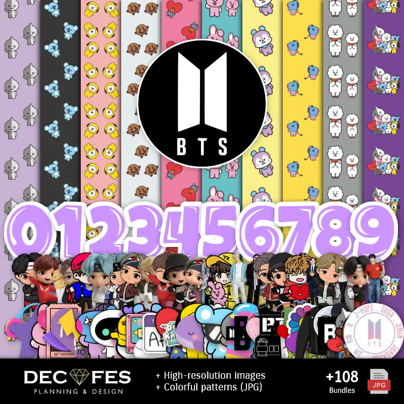 BTS Digital Paper - Printables for Scrapbooking and DIY