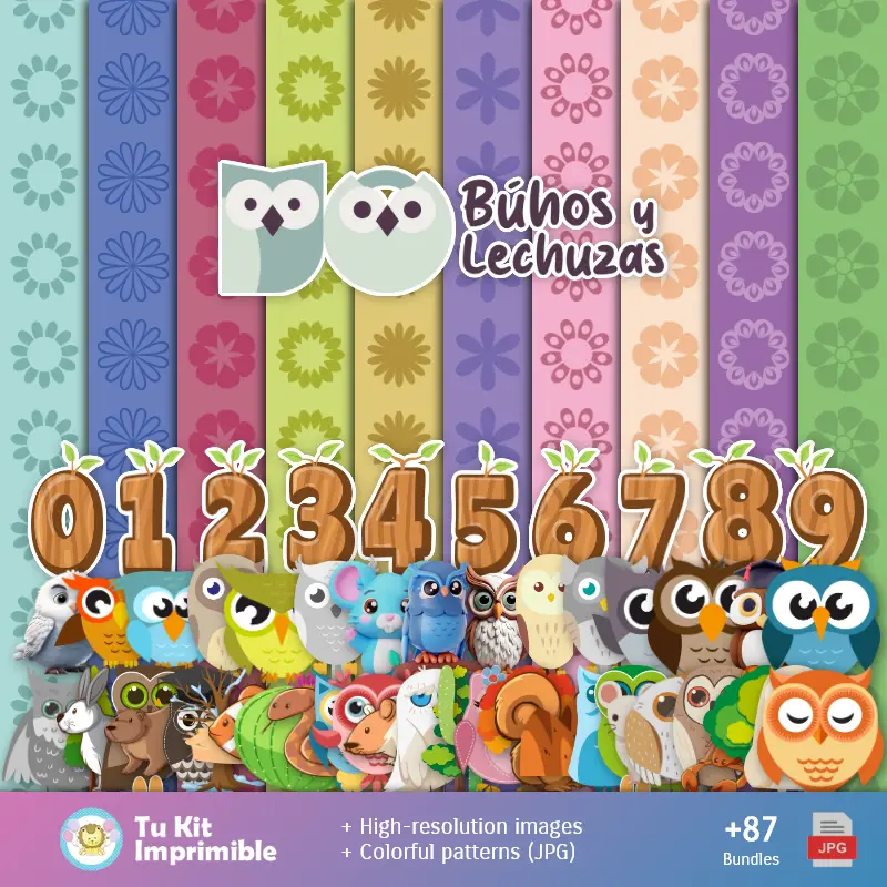 Fundos Búhos e Lechuzas - Papel Digital para Decoração