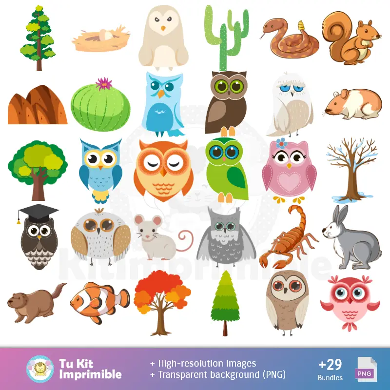 Personajes | Búhos y Lechuzas patterns and Textures - Scrapbook and Party Kits