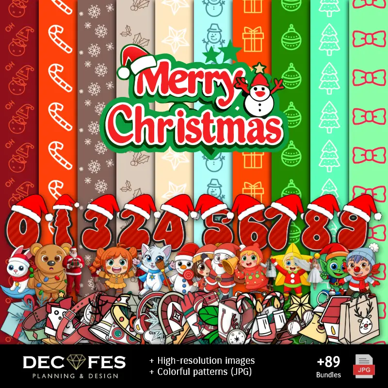 Scrapbook Feliz Natal - Designs Imprimíveis para Manualidades