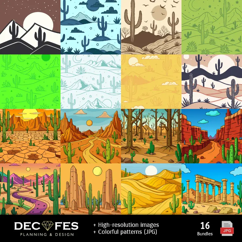 Números Temáticos | Cactus Digital Paper - Stampabile per Scrapbook e fai da te