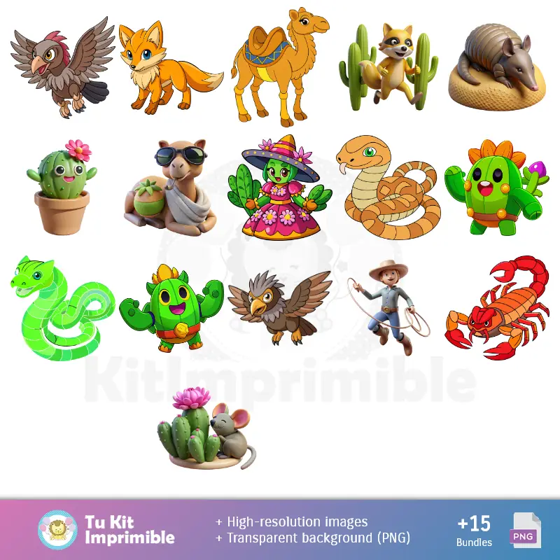 Collages | Кактусы и текстуры - Scrapbook и Party Kits