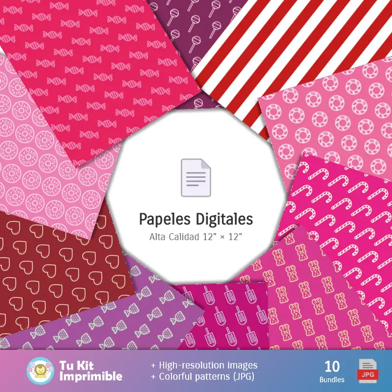 Collages | Fondi Candyland - Decorazioni digitali