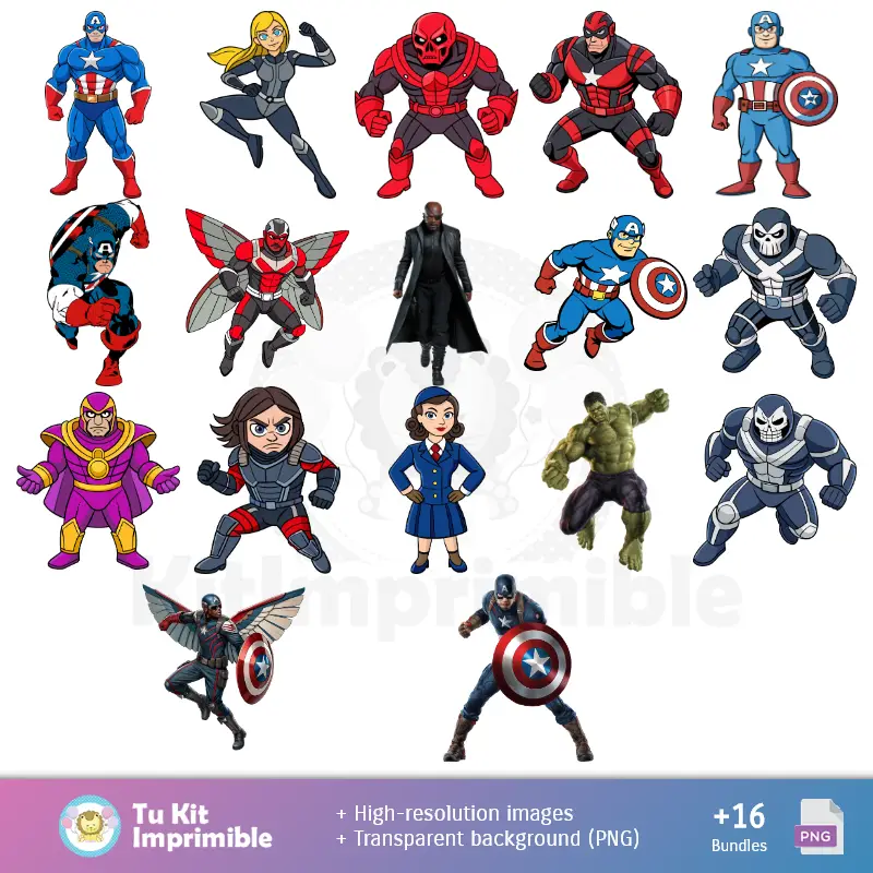 Personajes | Fundos Capitão América - Papel Digital para Decoração