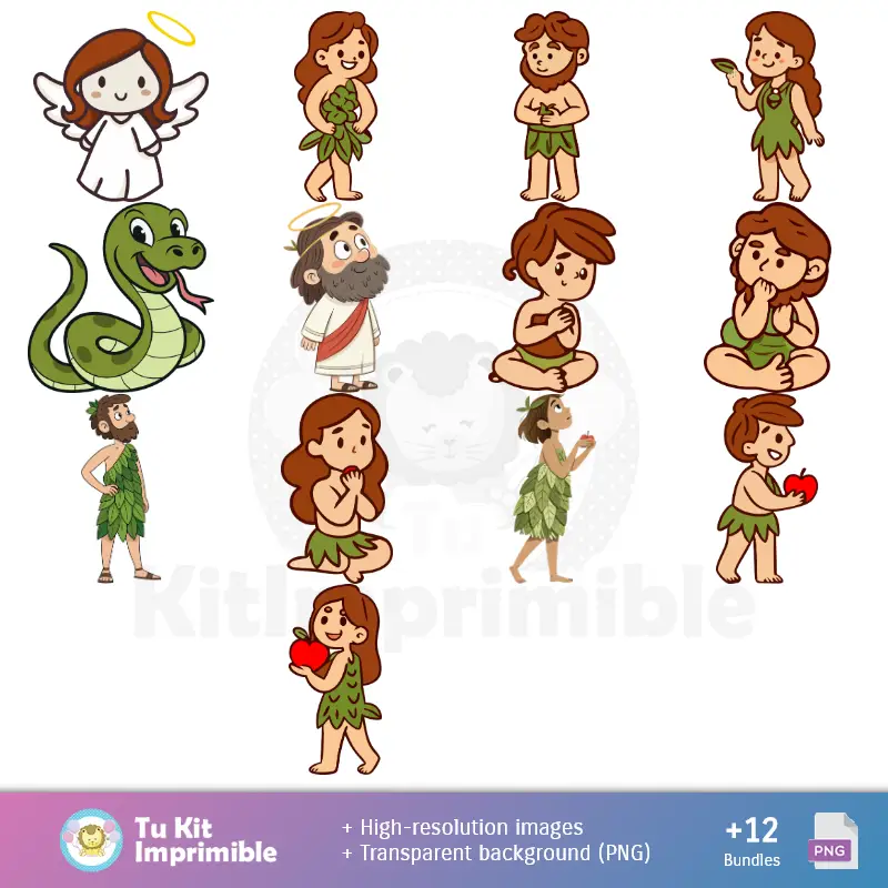 Fondos | Fundos Adão e Eva - Papel Digital para Decoração