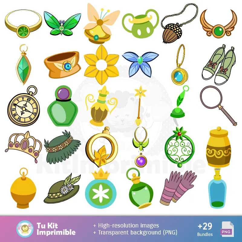 Accesorios | Fundos Campanita Tinker Bell - Papeles Digitales para Decoração